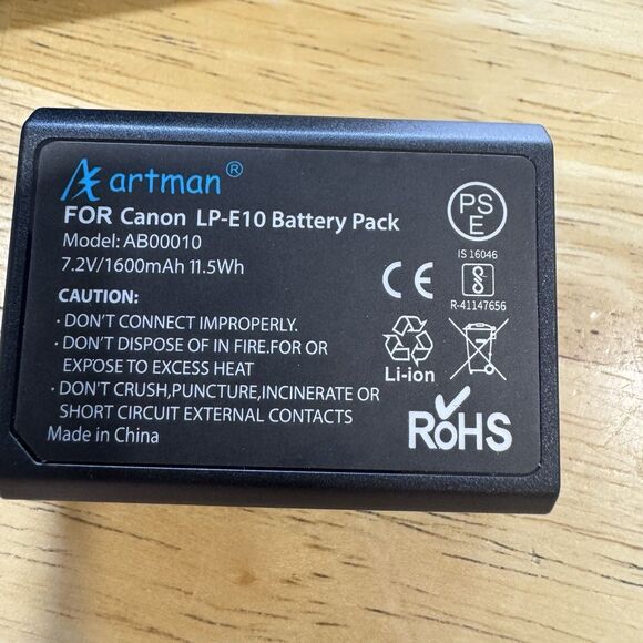 Artman USB Dual Charger Battery Fits Canon LP-E10 Canon & Two Artman Batteries - Picture 4 of 10